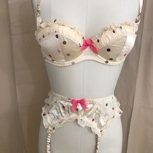 Agent Provocateur Multicolor Polkadot Underwired Bra/ Spender Set